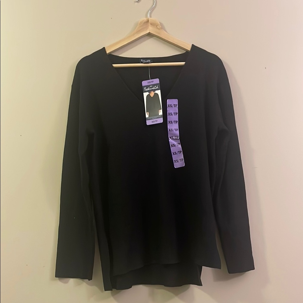 Splendid Black Long-Sleeve Top XS/TP NWT
